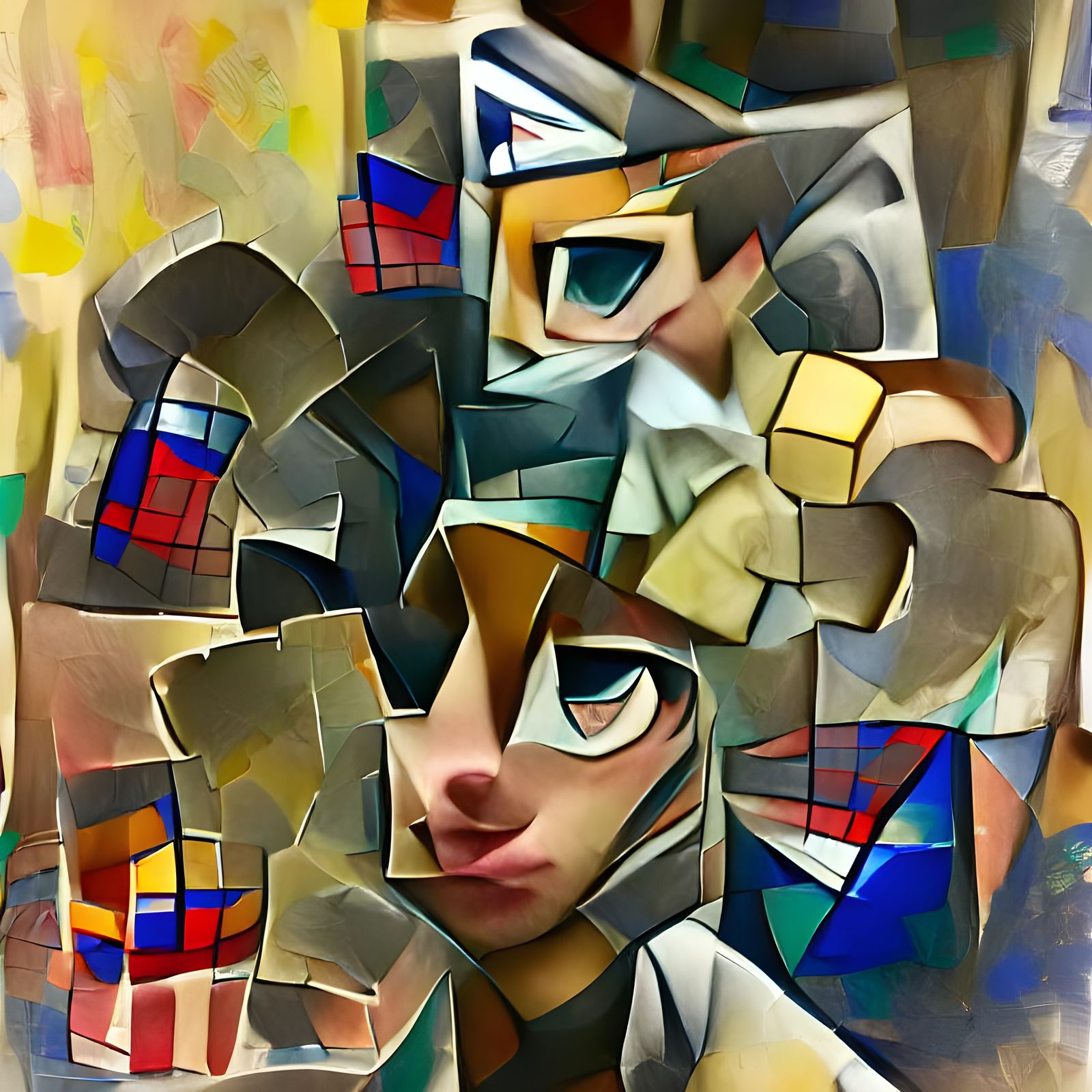 Abstract Cubism Composition