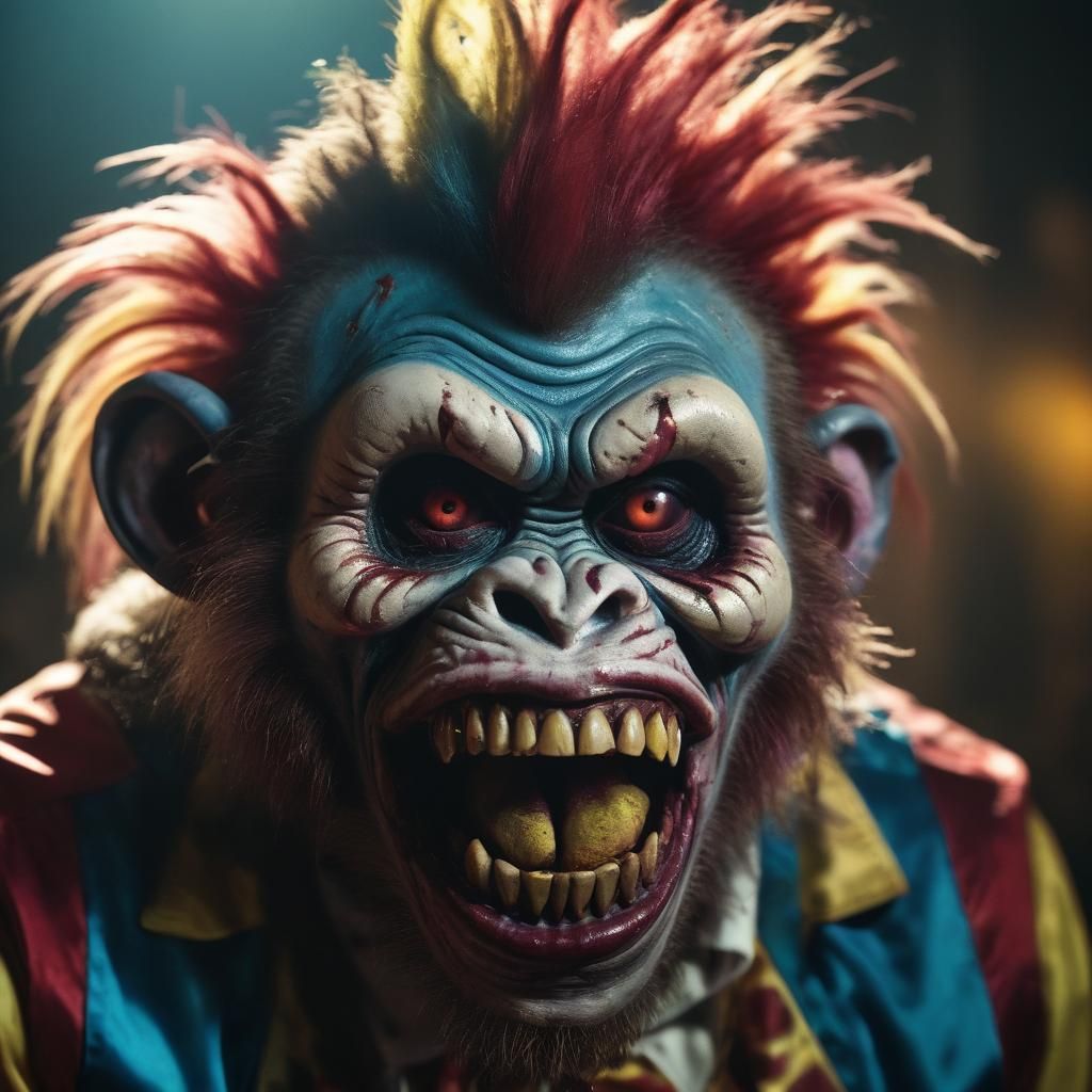 Zombie Monkey Clown Rapper: Cinematic Film Still