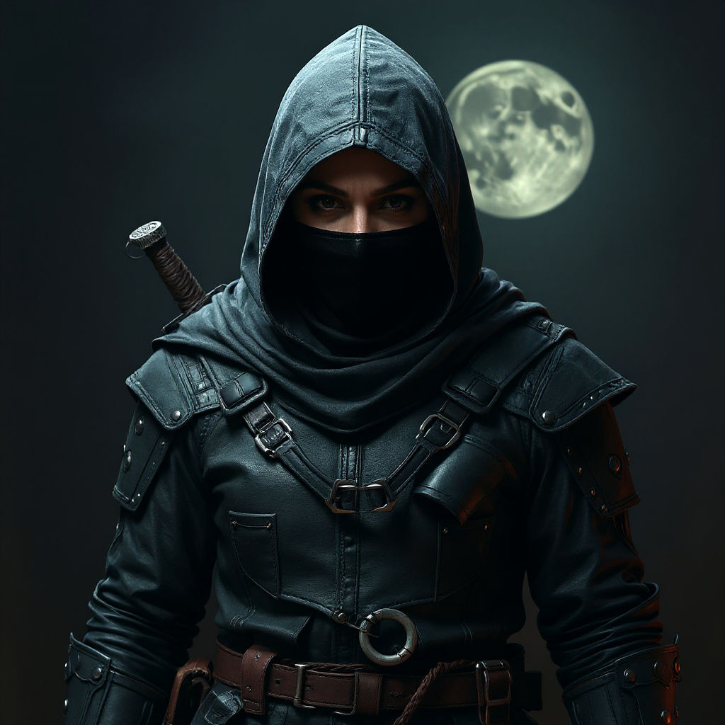 Dark Fantasy Assassin Portrait in Ultra-Realistic Style