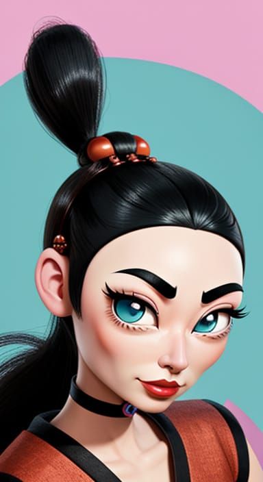 Lady Portrait in Macro Dollhouse Background