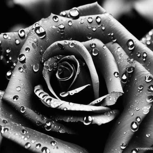 Dark Beauty: Black Roses Dripping Blood in Rain