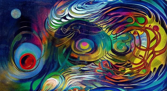 Kaleidoscopic Garden River in Surrealist Style