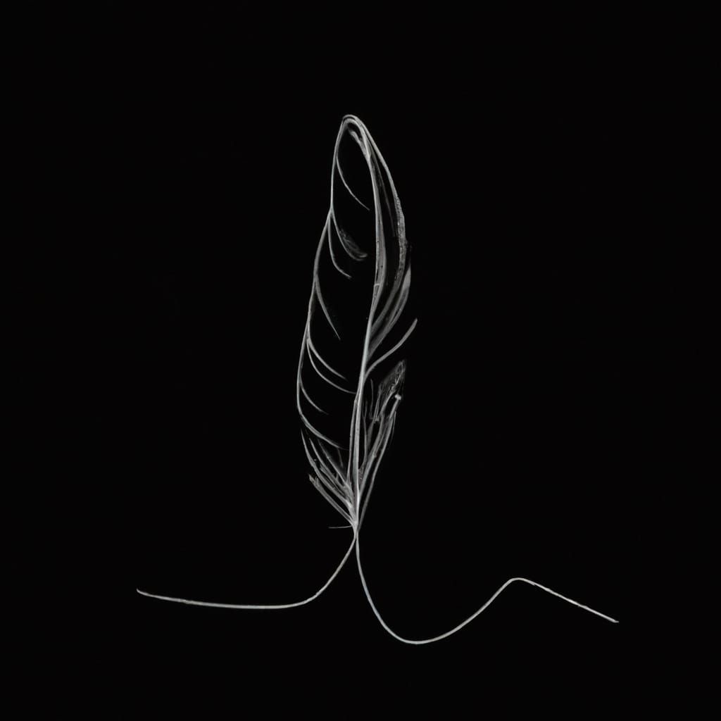 Minimalist Single Line Art of a Feather