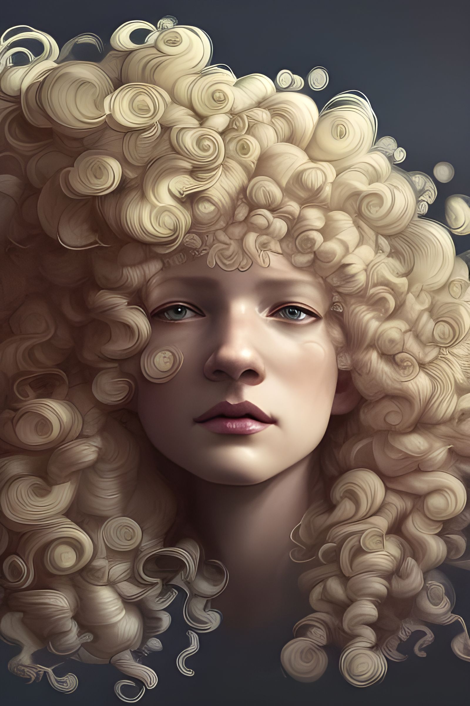 Albino Woman Portrait in Hyperdetailed Digital Art Style