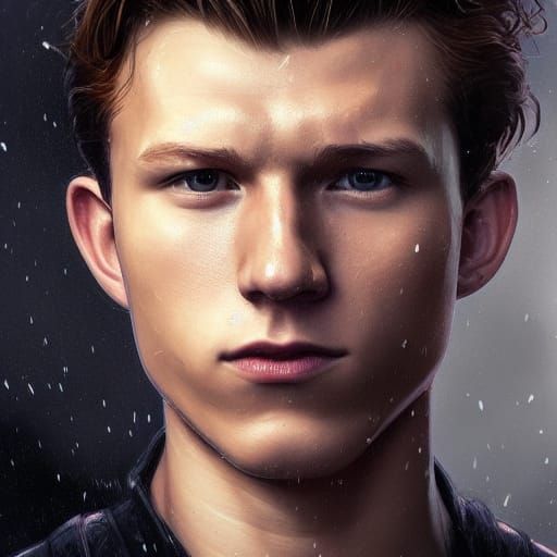 Tom Holland Portrait in Digital Art Style