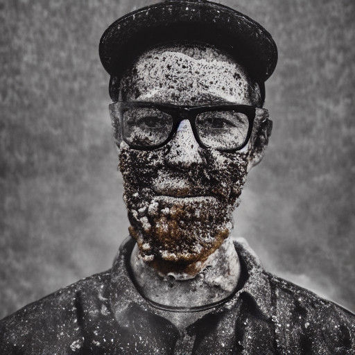 Distressed Portrait in a Fiery Ambiance