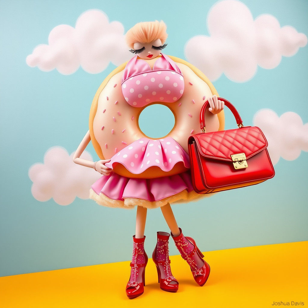 Donut Character in Pop Art Style