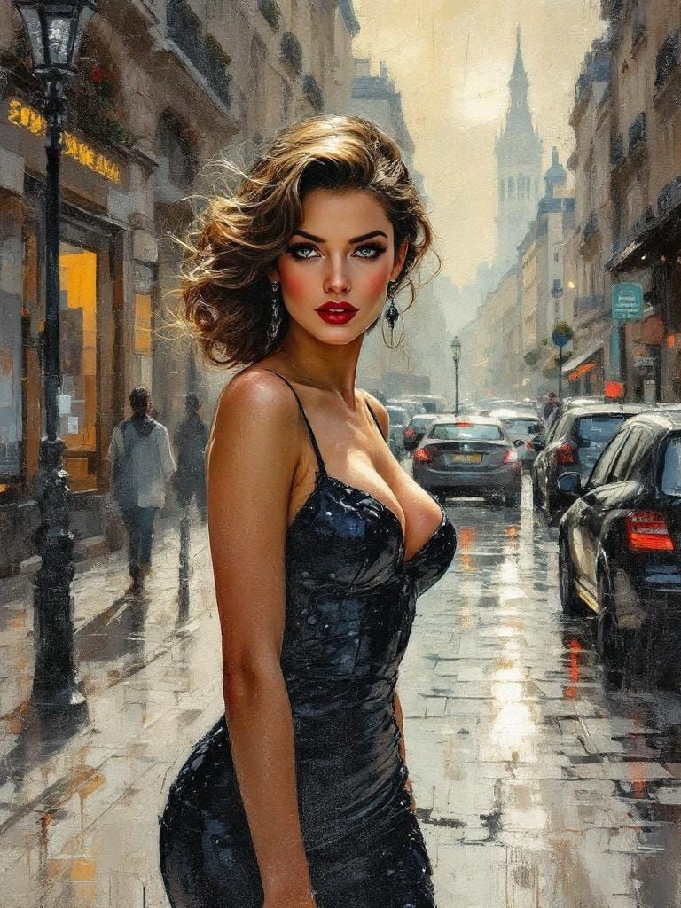 Parisian Figure in Encaustic Wax Impressionism