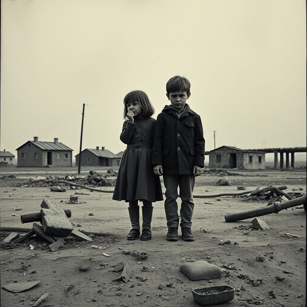 Hope Amidst Ruin: A Timeless Portrait of Resilience