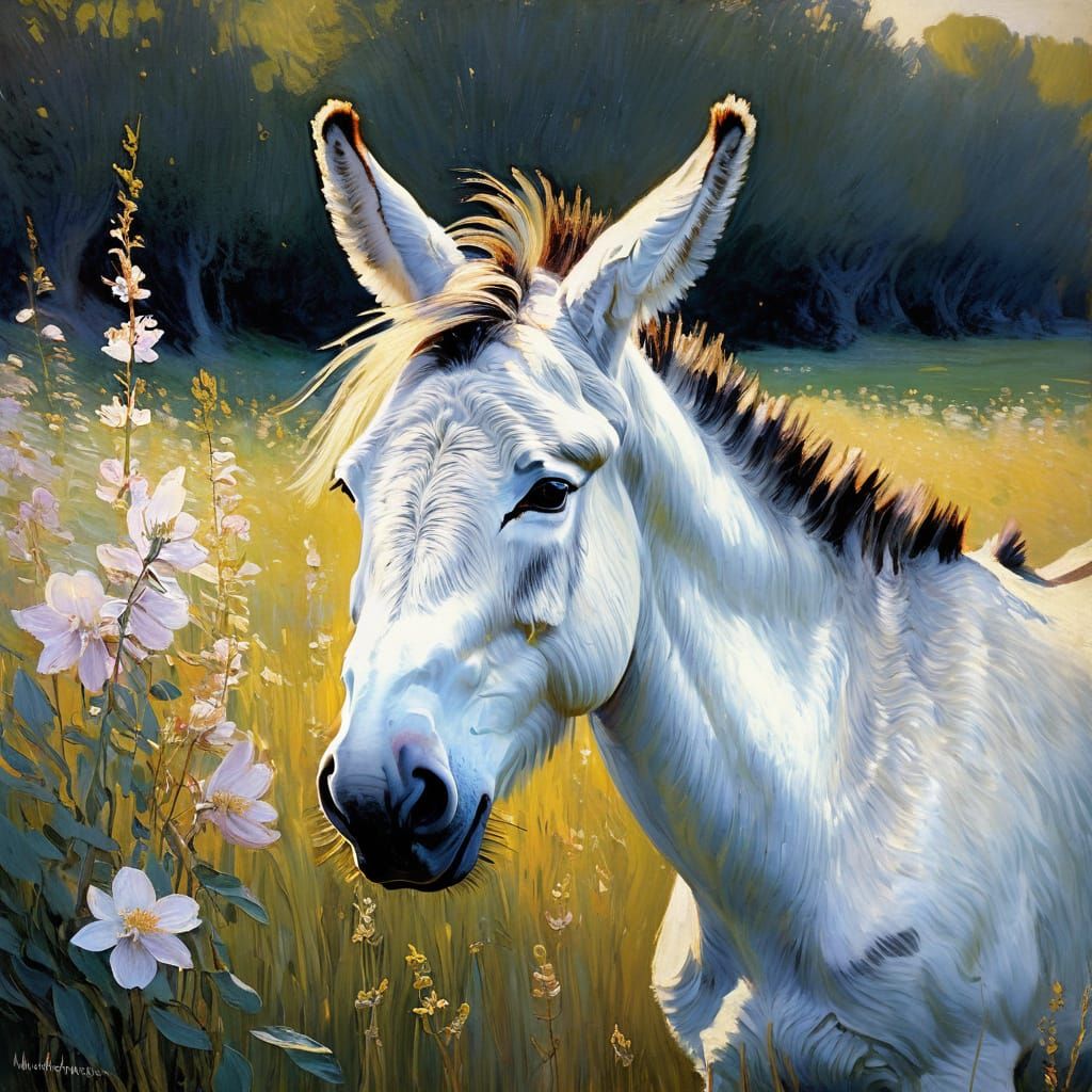 Beautiful silver-slate-gray and magical creature being a hyb...