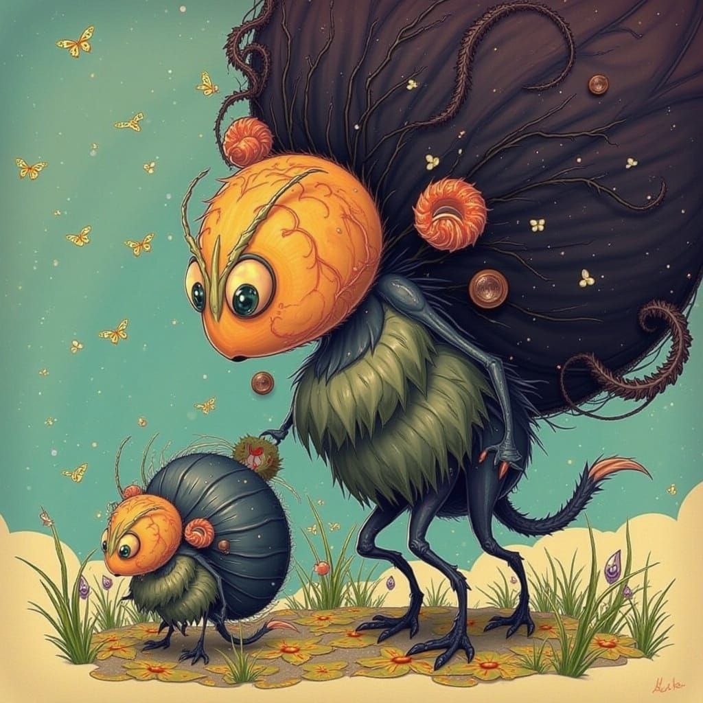 Whimsical Furry Creature in Fantasy Forest