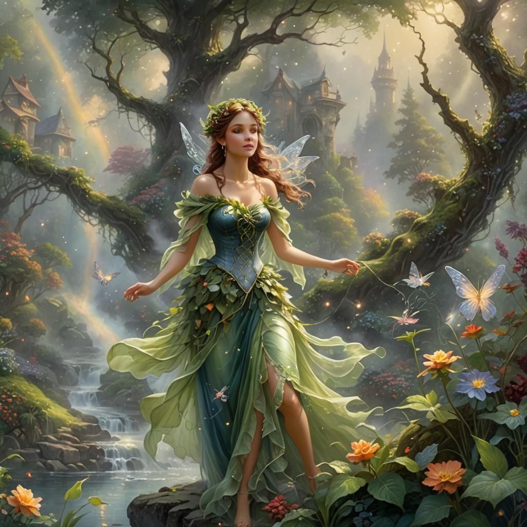 Ethereal Nature Fairy in Hyperdetailed Fantasy Style