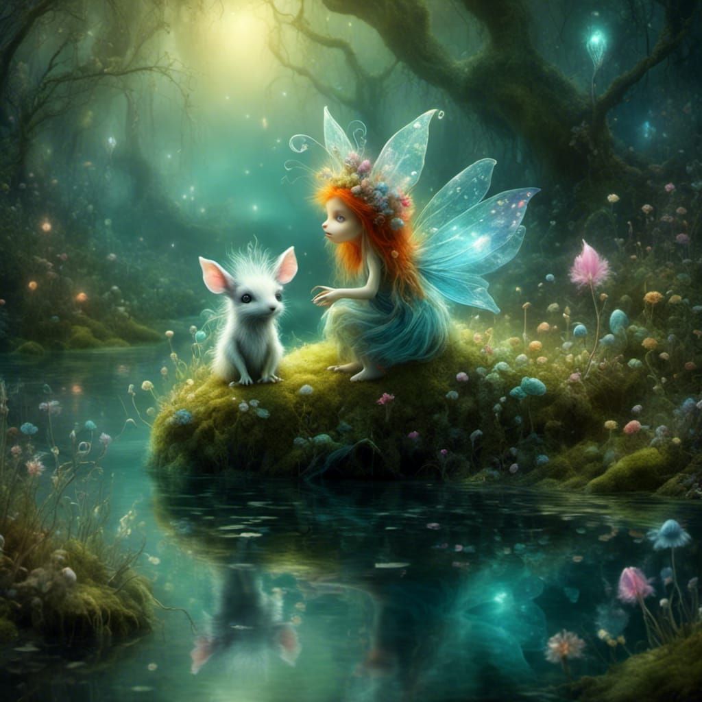 Enchanted Forest Creature in Pastel Fantasy Style