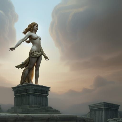 Anna Kendrick as Aphrodite Statue: Dark Fantasy Art