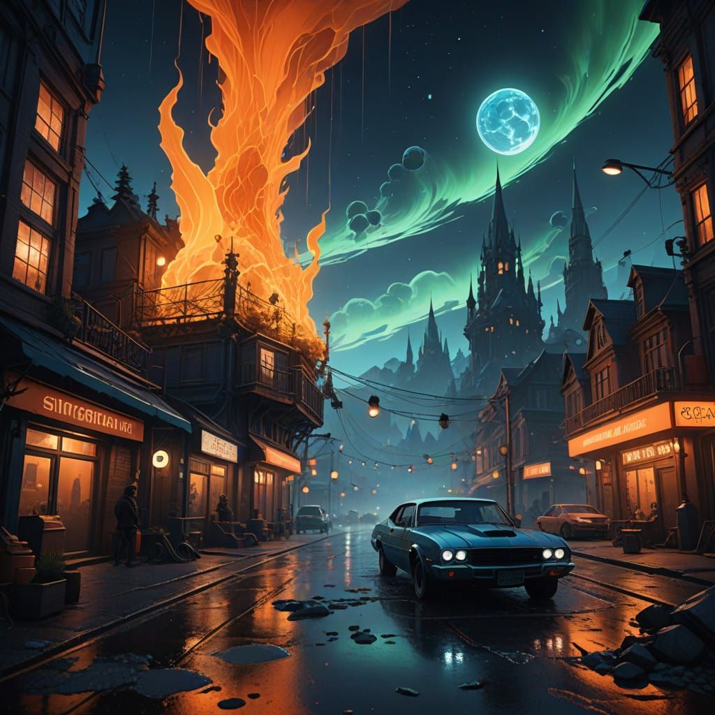 Surreal Polymiau Radiate in a Dreamy, Black Background