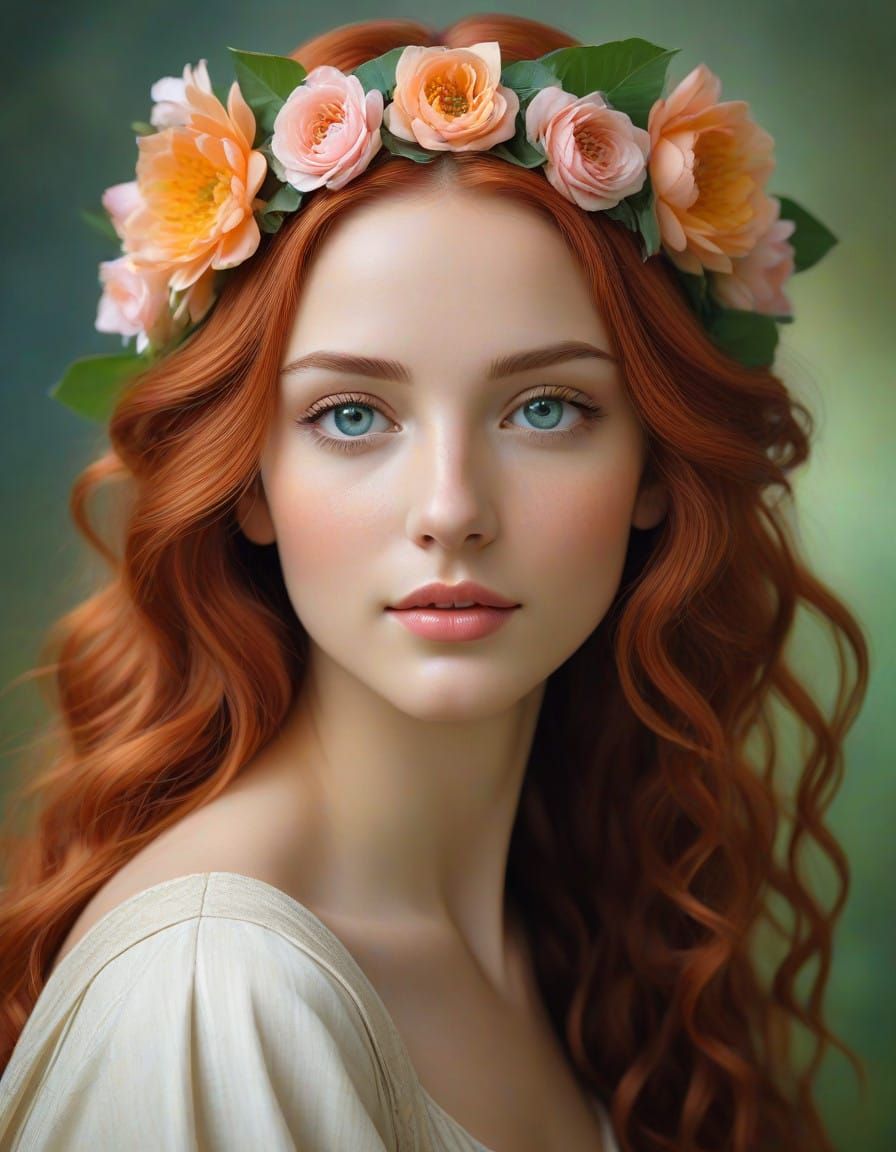 Dreamy Lotus Girl Portrait in Whimsical Fantasy Art Style