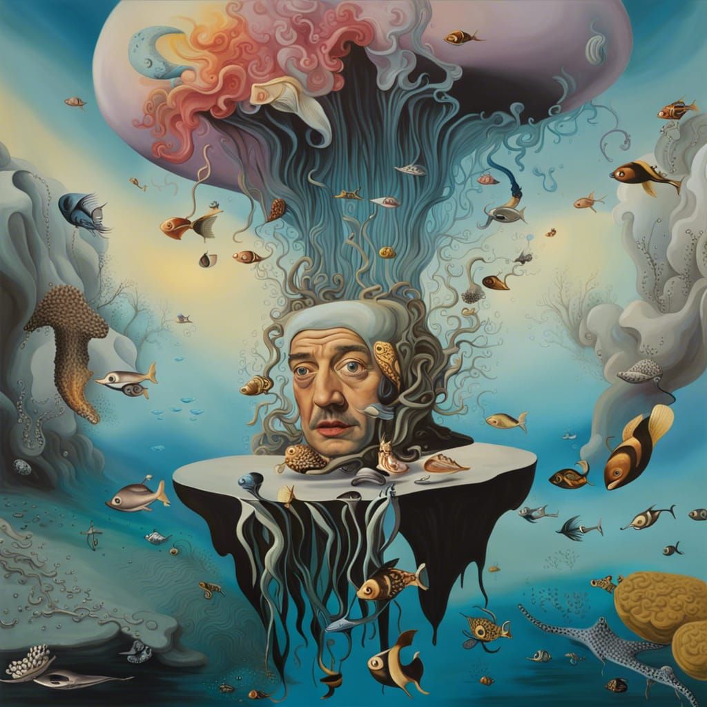 Surreal Underwater Maximalism as Melting Oil Painting