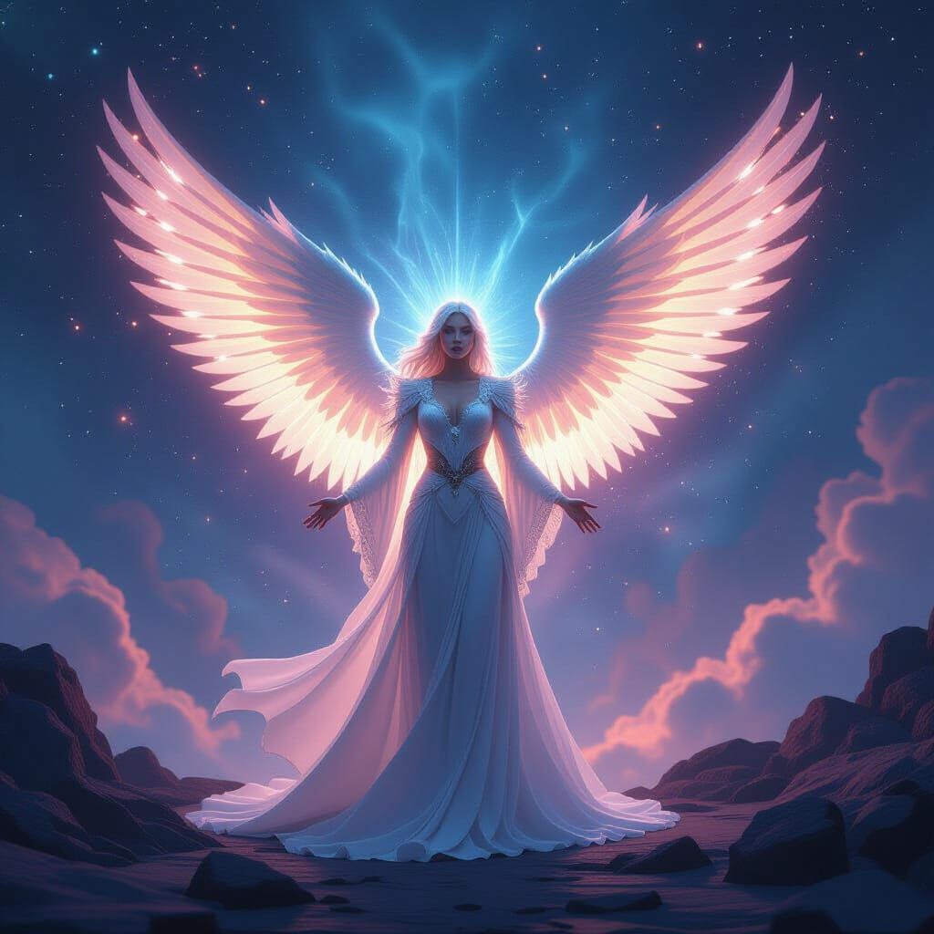 Angelic Superstar in Cosmic Display