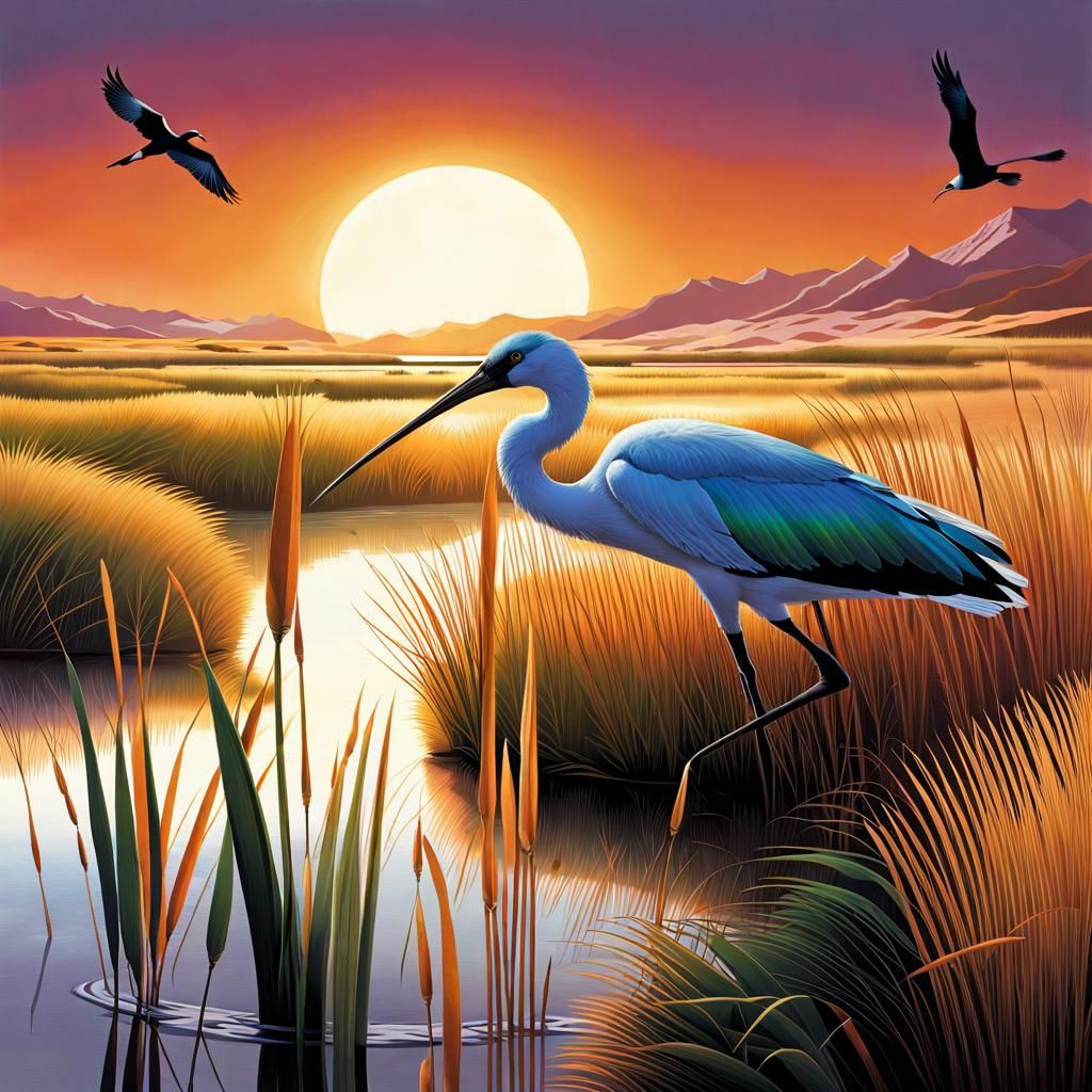 Zoetic Marsh Panorama at Sunrise