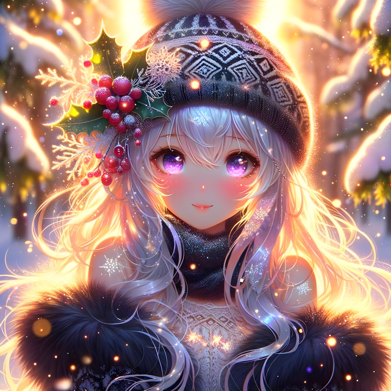 Anime Winter Goddess in Frosty Morning Light