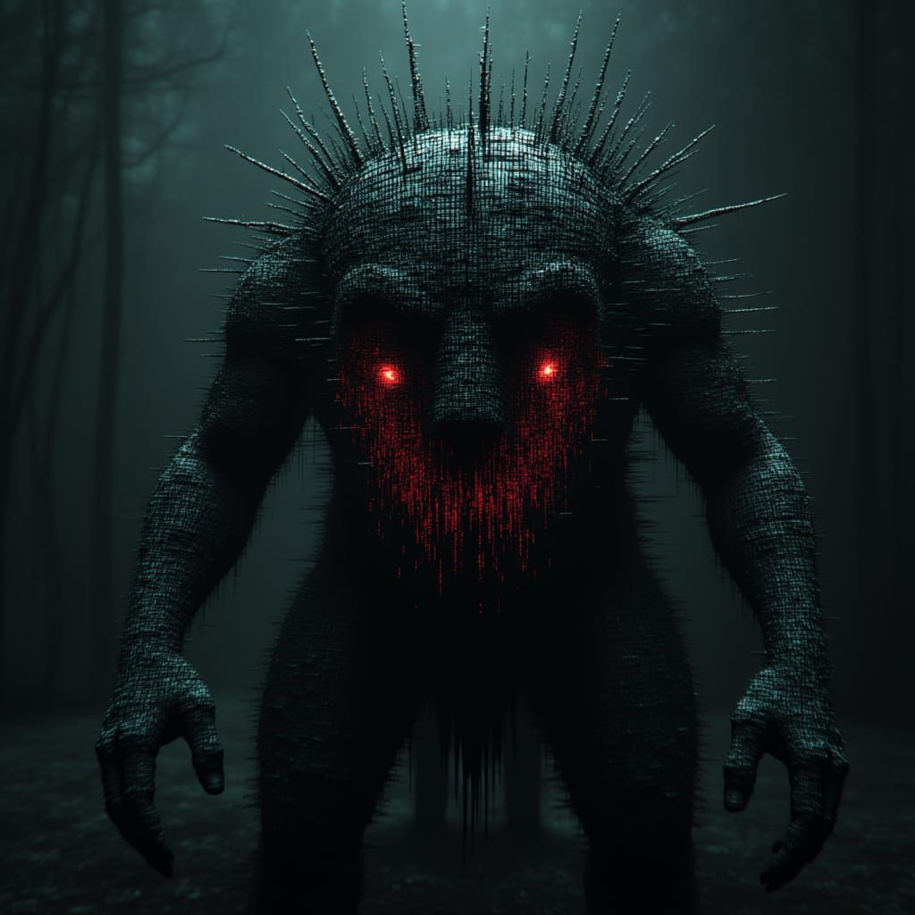 Digital Beast in Macabre Dark Fantasy Style