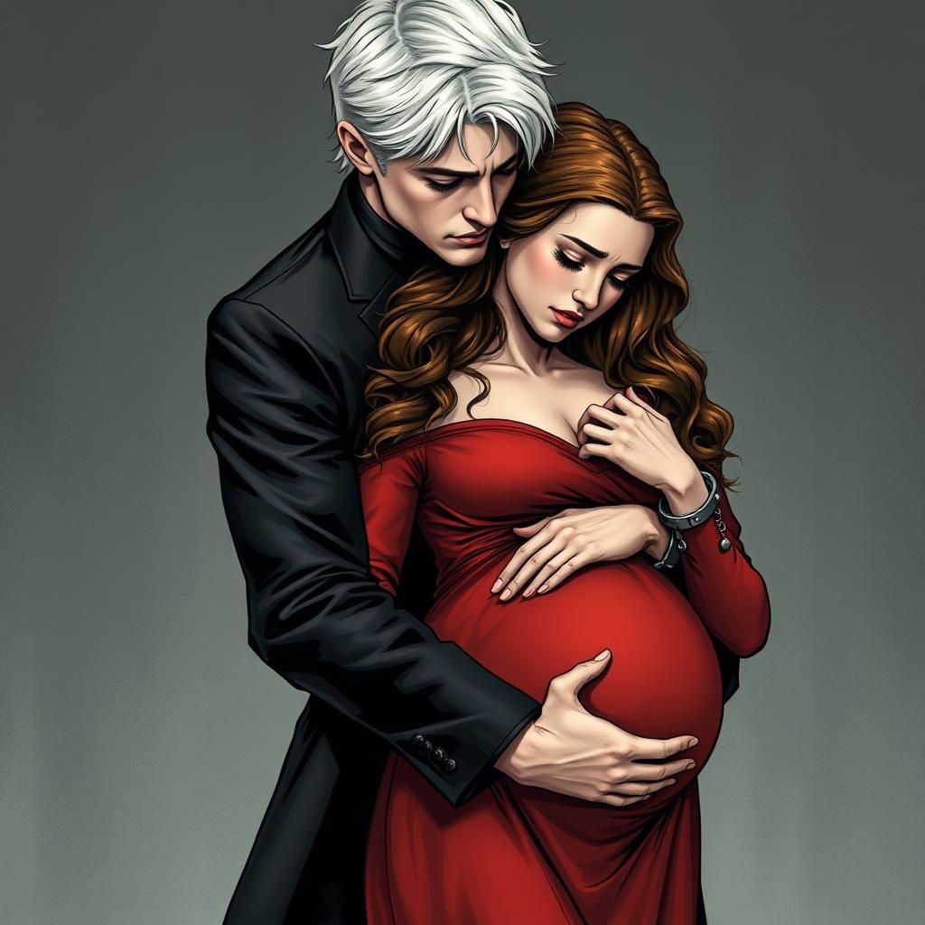 Adult Draco Malfoy, mid 20's, short, tousled white-blonde ha...