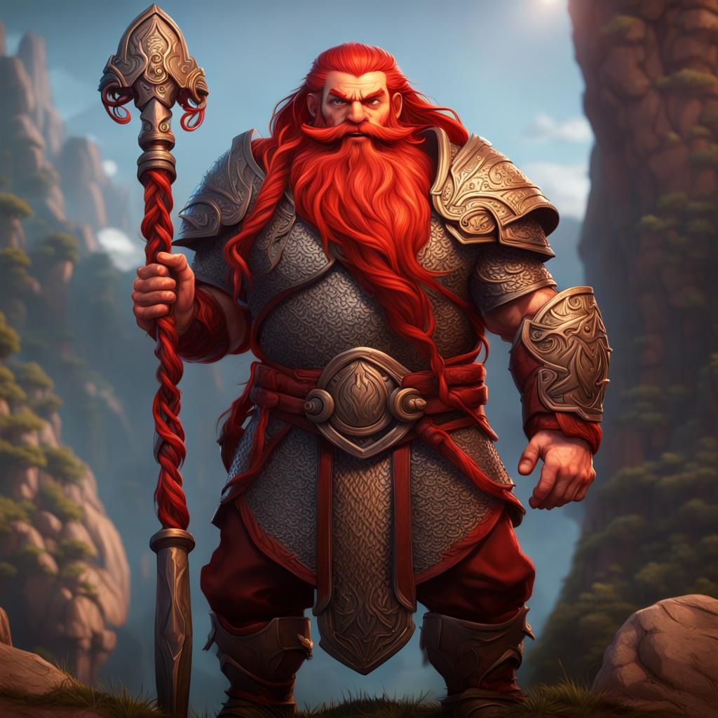 Dwarf Paladin with Whip: Fantasy Concept Art