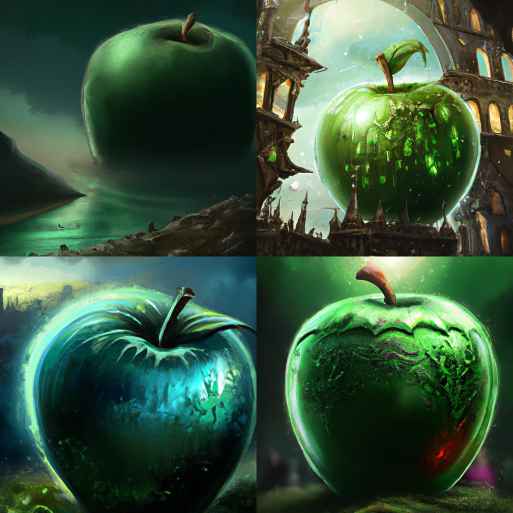 Epic Emerald Apple: A Digital Matte Painting