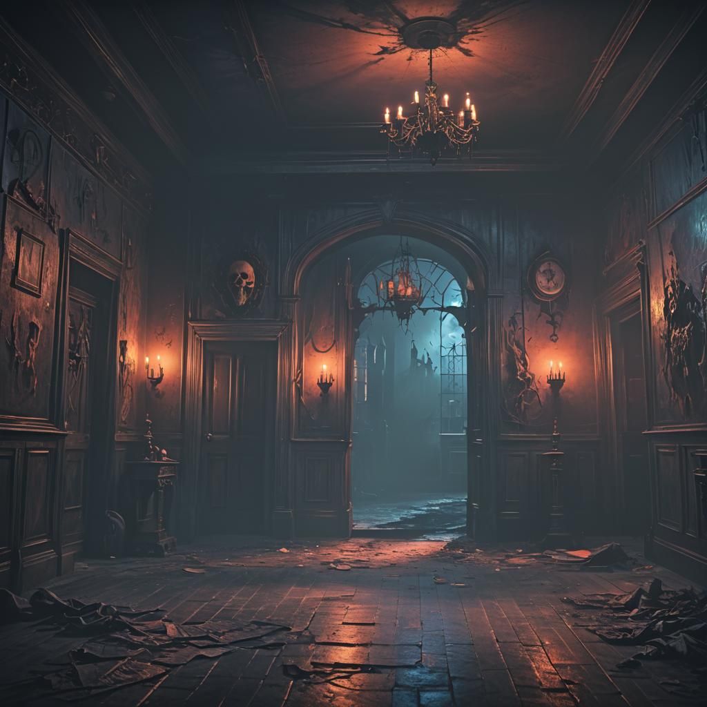 Haunted Picture in Arkham Room, Matte Painting