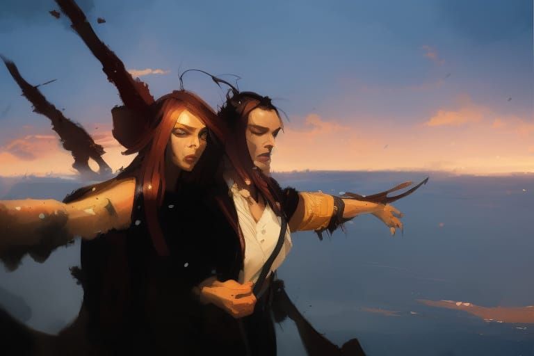 Shipwreck Scene in the Style of Digital Art