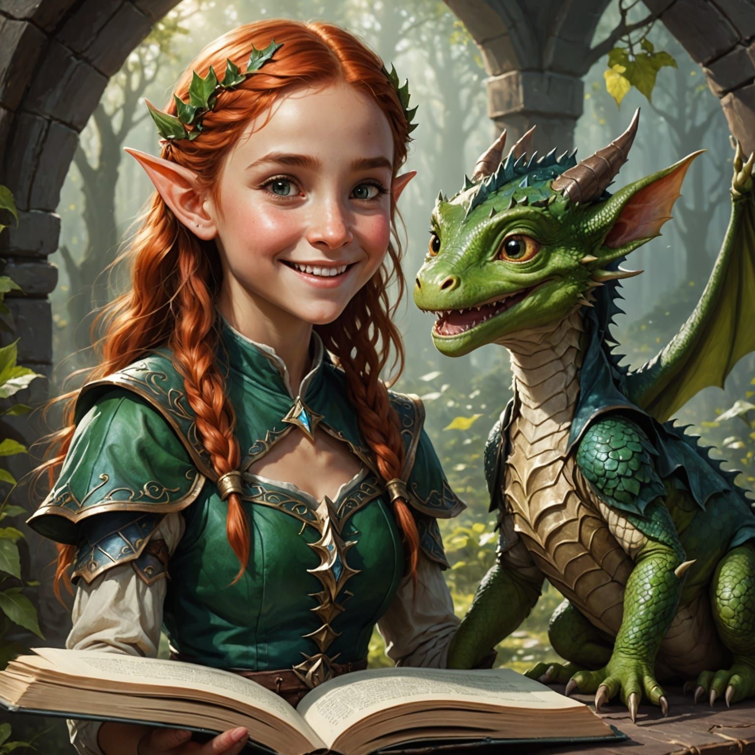 Elven Friendship Blooms in a Whimsical Fantasy Realm