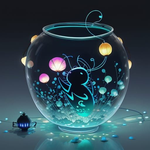 Glowing Bugs in Lanterns: A Vibrant Studio Ghibli-Inspired S...