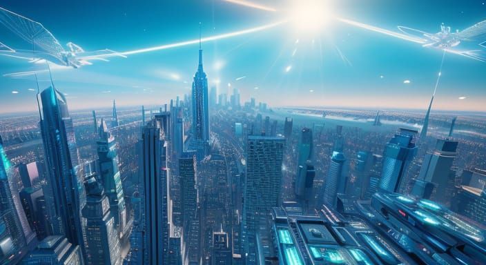 Surreal Futuristic Cityscape in Vibrant 3D Animation