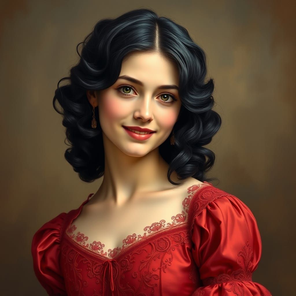 Elegant French Beauty in the Style of Rococo