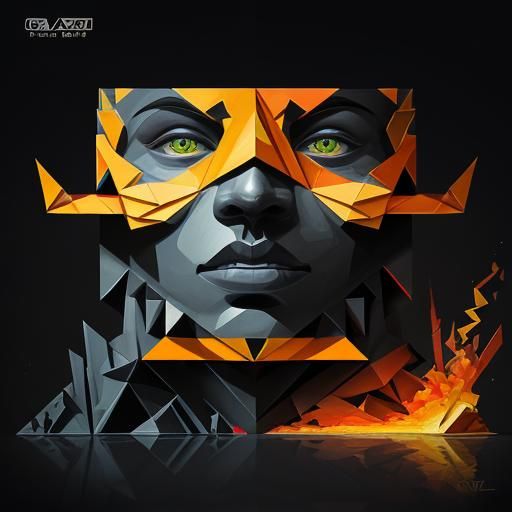 Cubist Geometric Fauvism in Art Deco Style