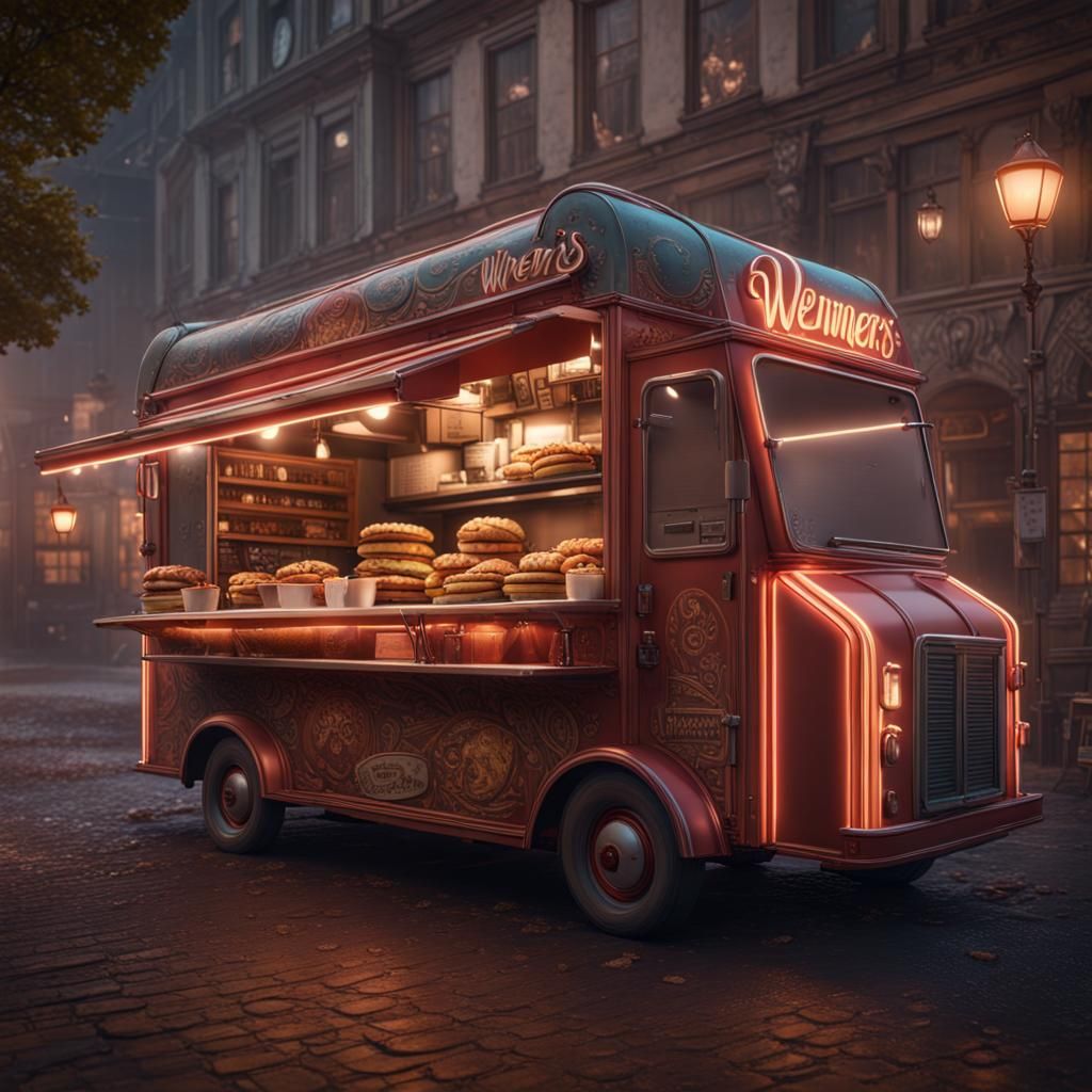 Weimar's Weiners Food Truck in Detailed Matte Painting