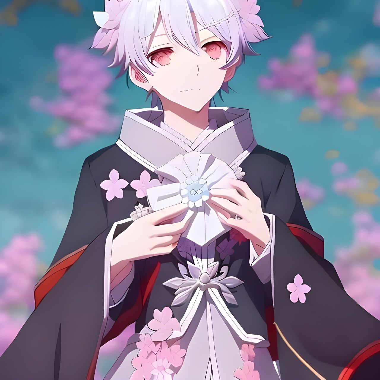 Anime Portrait of Transgender Youth in Rococo Style