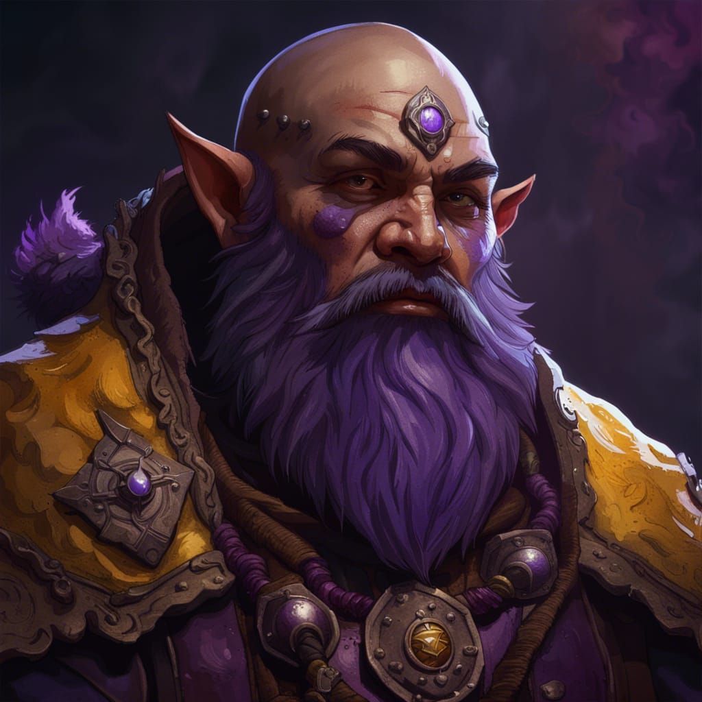 Dwarf Monk Portrait in Dark Fantasy Style