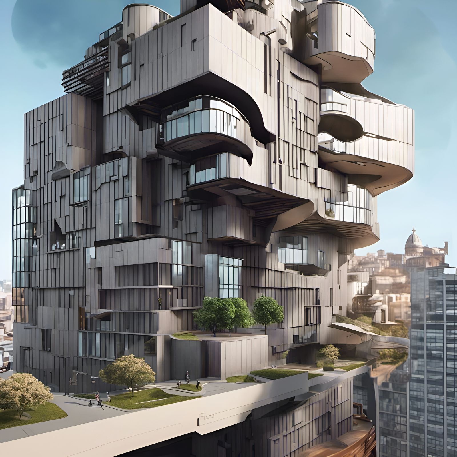 Futuristic Cityscape: Organic Architecture in Vivid Detail