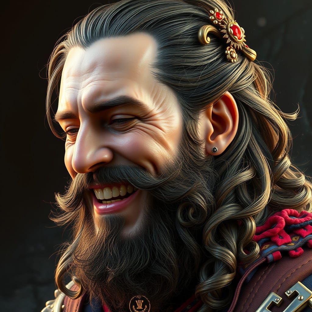 Rococo Masterpiece in Vibrant Triadic Colors