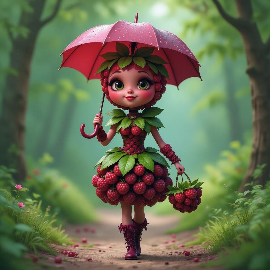 Blackberry Queen in Fairy-Tale Forest: Cinematic Still