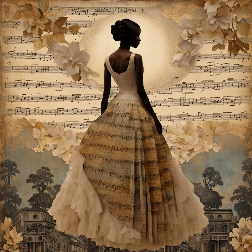 Ethereal Woman in Vintage Collage Art