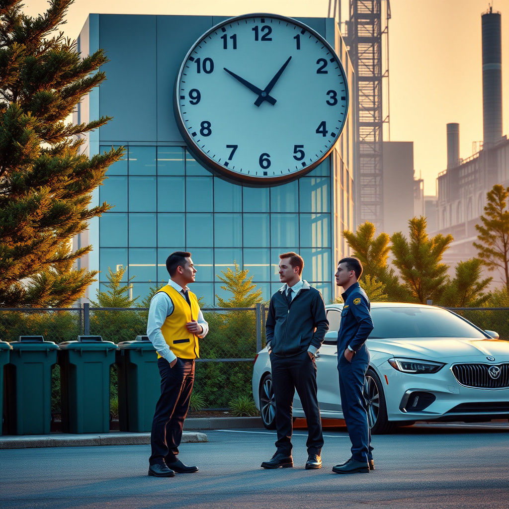 Hyperrealistic Morning Meeting at the Factory