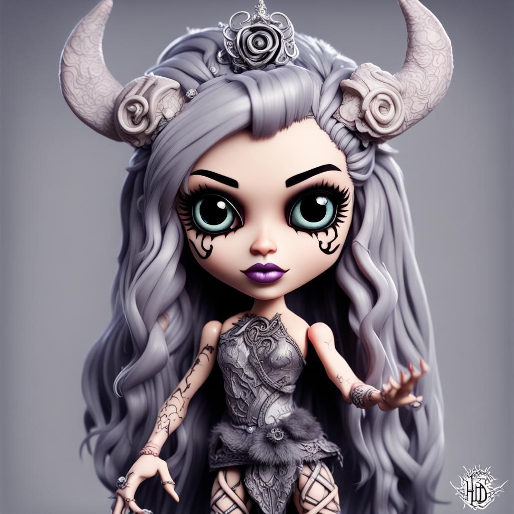 Hel as Monster High Doll in 8K
