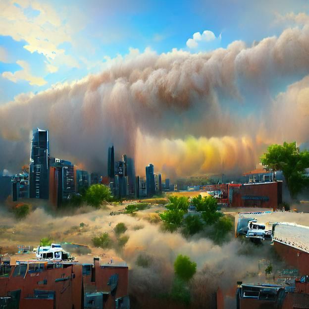 Haboob Dust Storm Sweeps Chicago: Digital Illustration