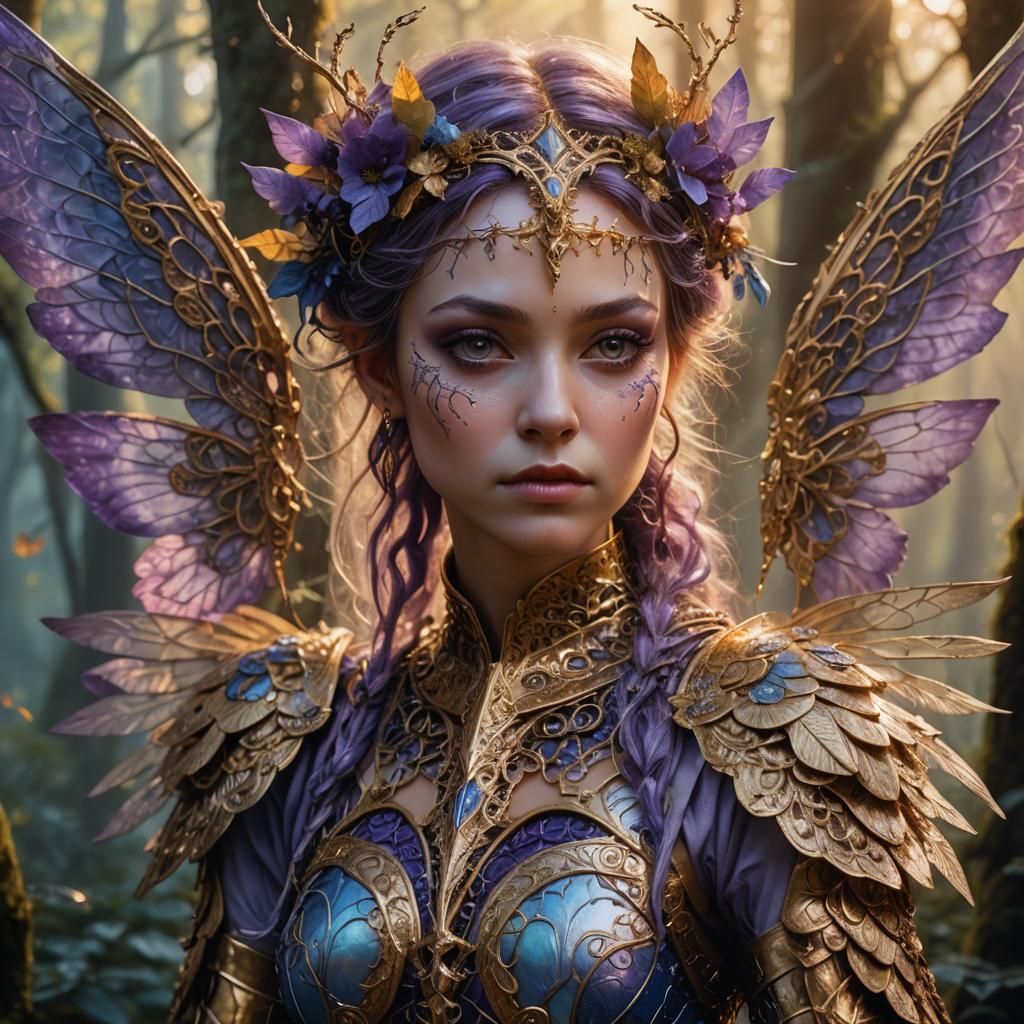 Mythic Fae Portrait in Mystical Forest