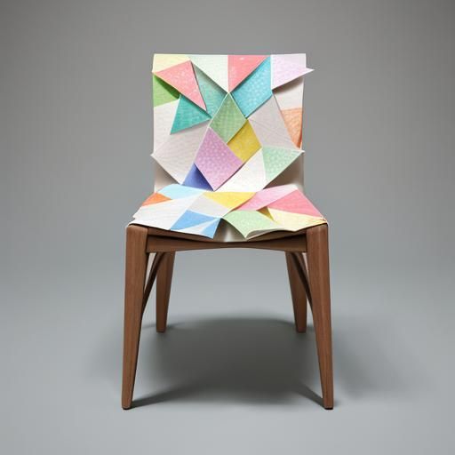 Origami Paper Chair Papercraft in 8K