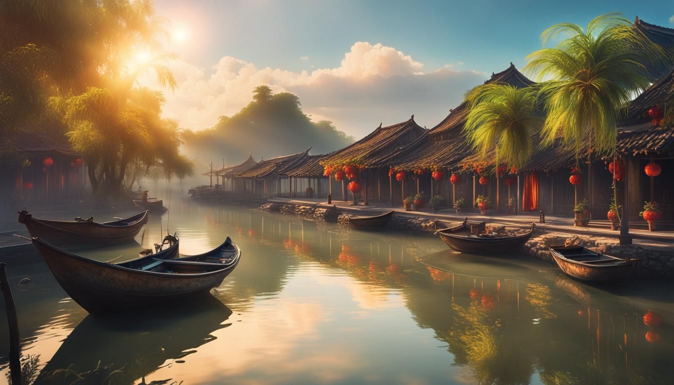 Tranquil Sunlight Over Hoi An Landscape