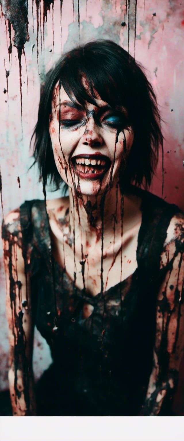 Macabre Undead Art in Neville Brody Style