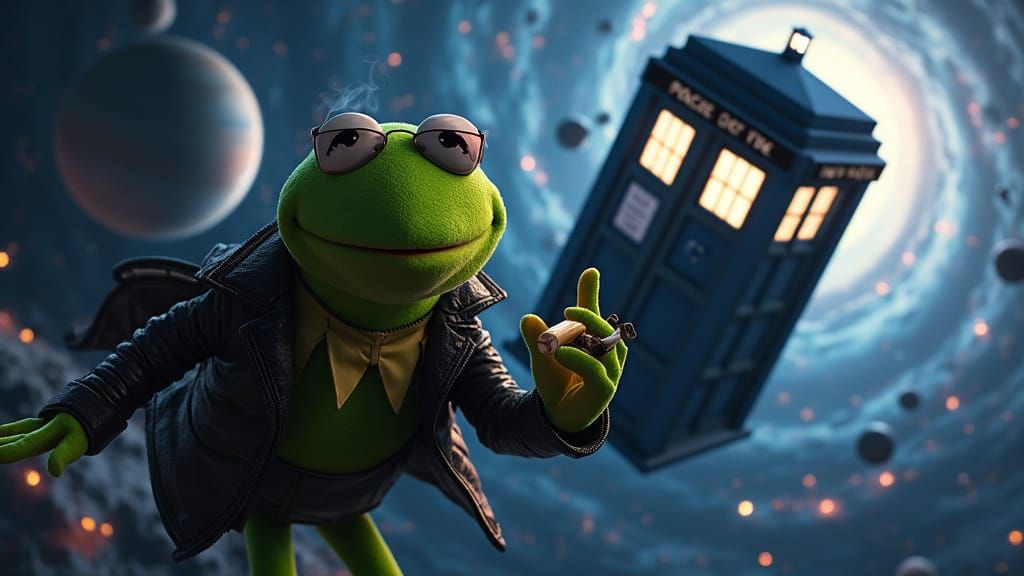 Kermit the Frog Smokes a Joint in Space with the TARDIS and ...